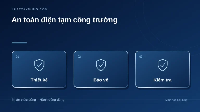 An toàn điện tạm công trường: thiết kế, bảo vệ, kiểm tra.