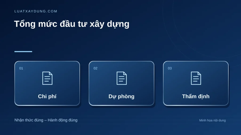 Tổng mức đầu tư xây dựng: chi phí, dự phòng, thẩm định.
