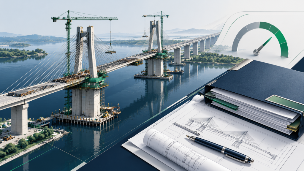 Minh họa công trình cầu và hồ sơ phục vụ giải ngân đầu tư công