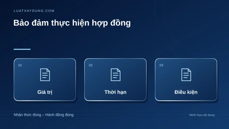 Bảo đảm thực hiện hợp đồng: giá trị, thời hạn, điều kiện.