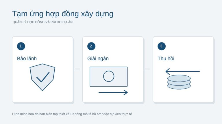 Sơ đồ bảo lãnh, giải ngân và thu hồi tiền tạm ứng hợp đồng xây dựng