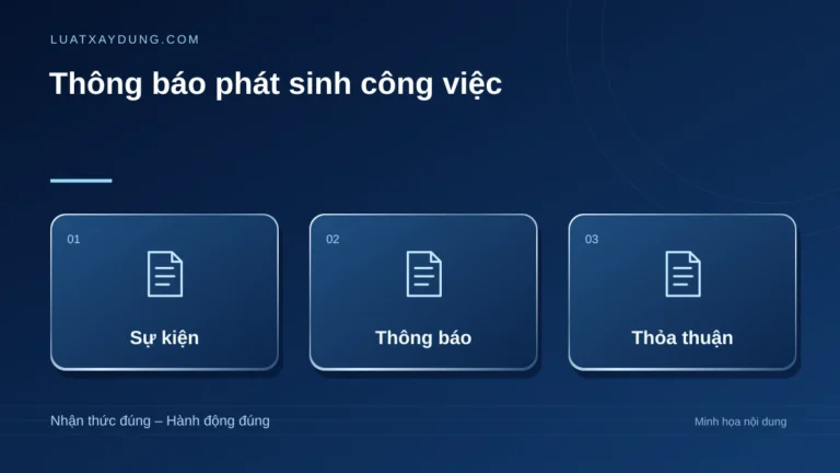 Thông báo phát sinh công việc: sự kiện, thông báo, thỏa thuận.