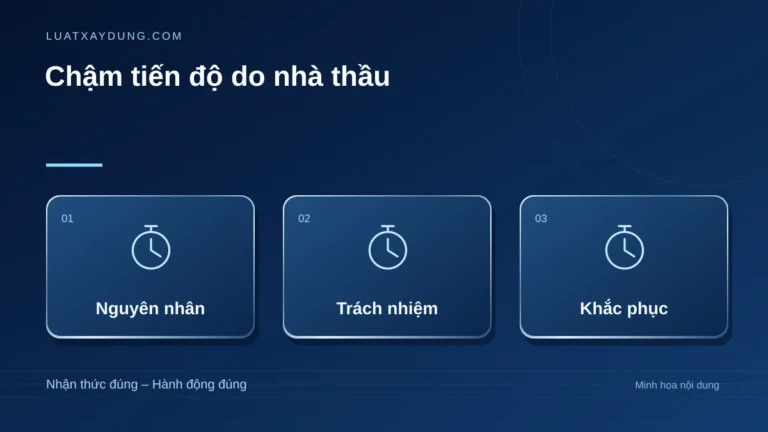 Chậm tiến độ do nhà thầu: nguyên nhân, trách nhiệm, khắc phục.