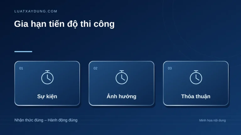 Gia hạn tiến độ thi công: sự kiện, ảnh hưởng, thỏa thuận.